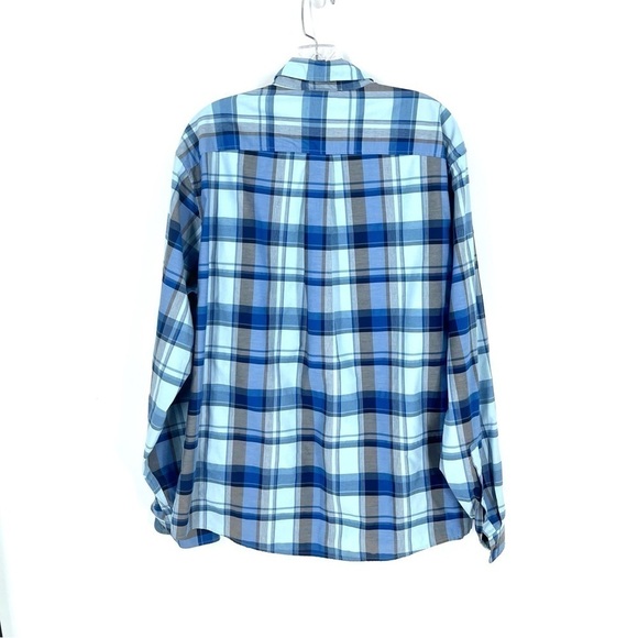 Eddie Bauer Travex Shirt Men's Size XL Blue Plaid Button Up Classic Fit - Picture 2 of 6